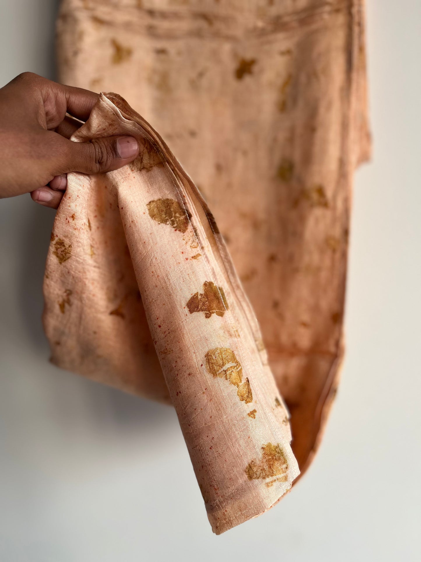 peach silk scarf