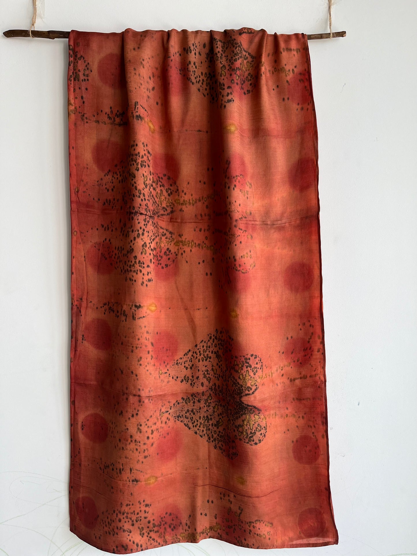 madder reds silk scarf