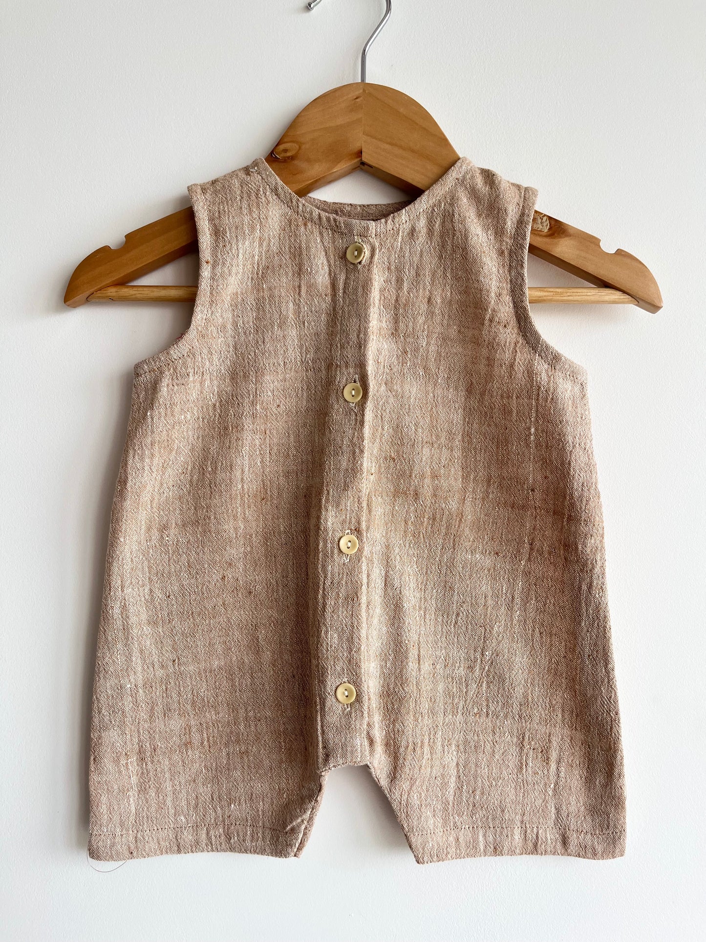 Natural brown cotton romper