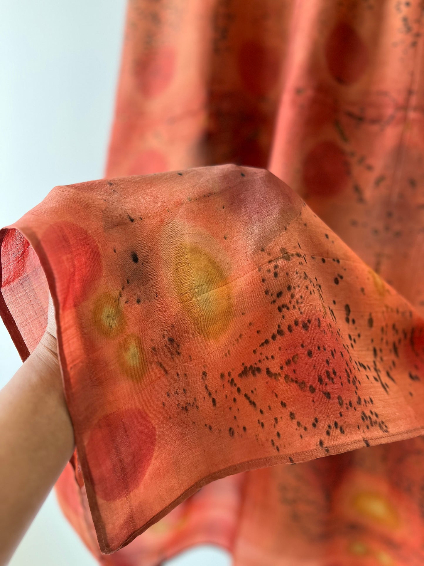 madder reds silk scarf