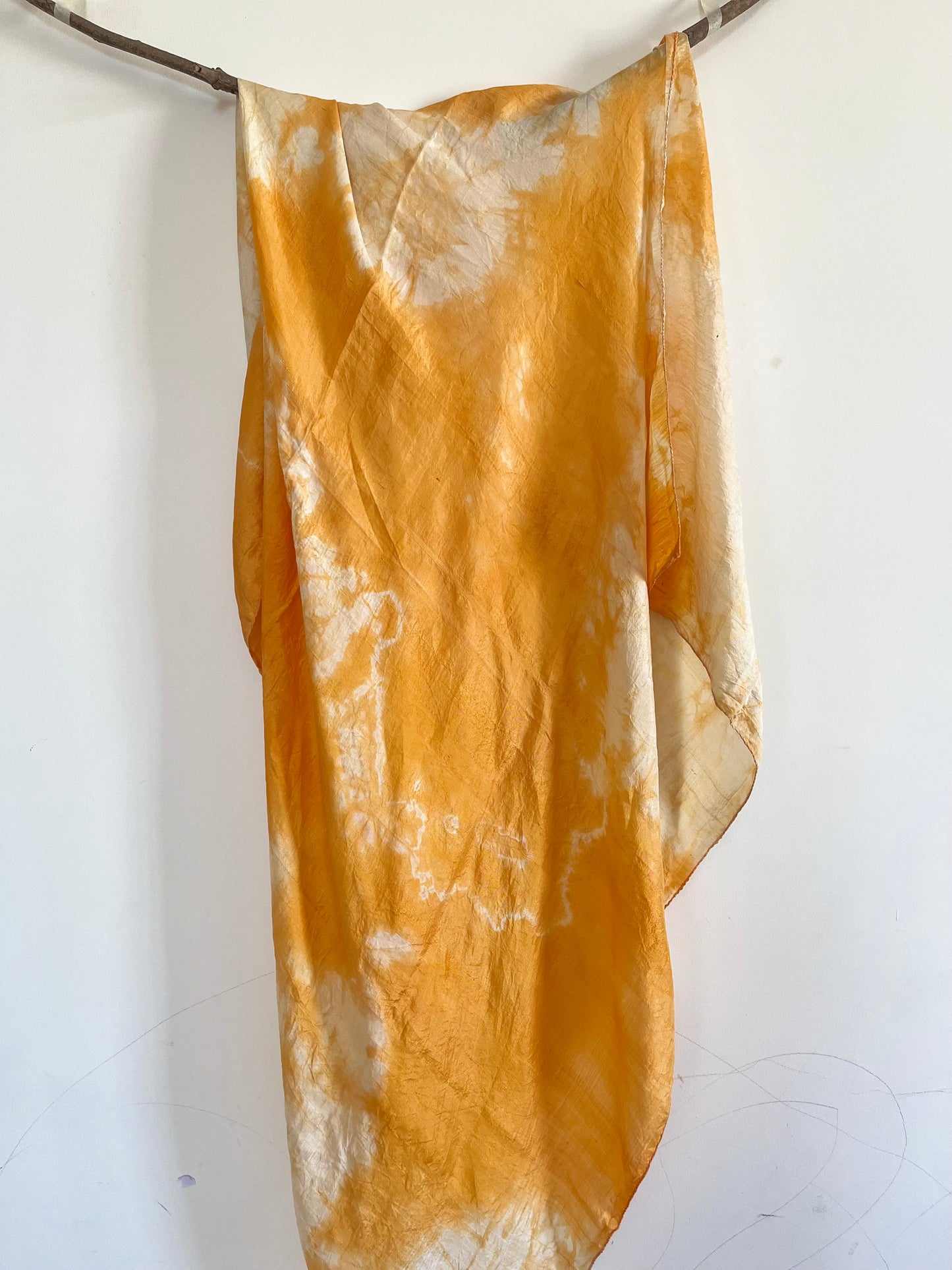 annatto orange silk scarf