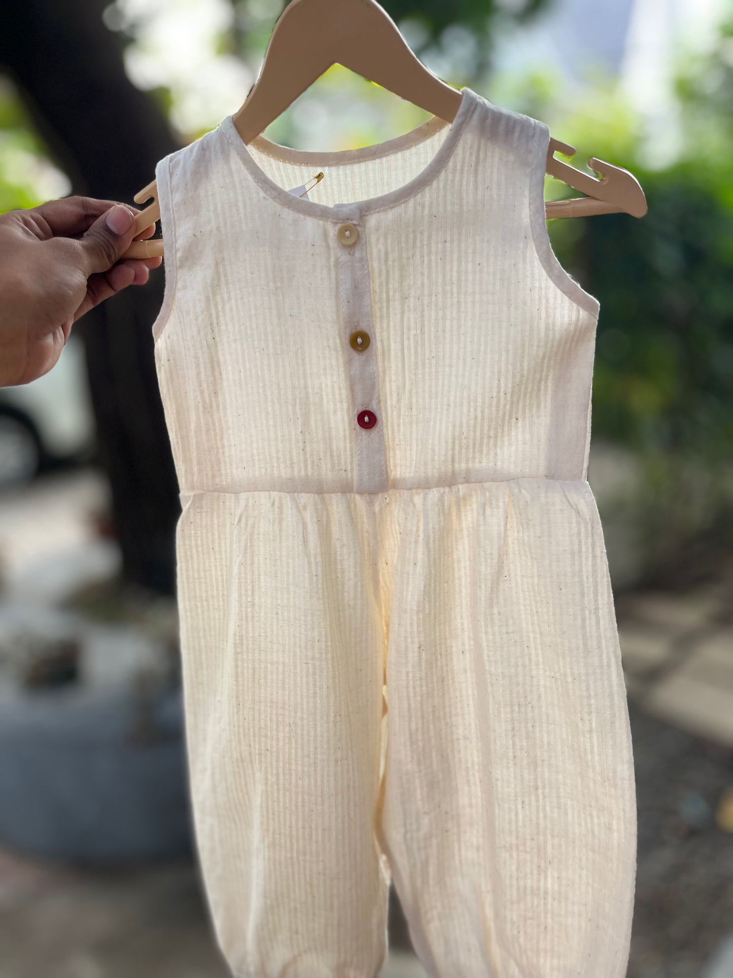 Milk white baby romper