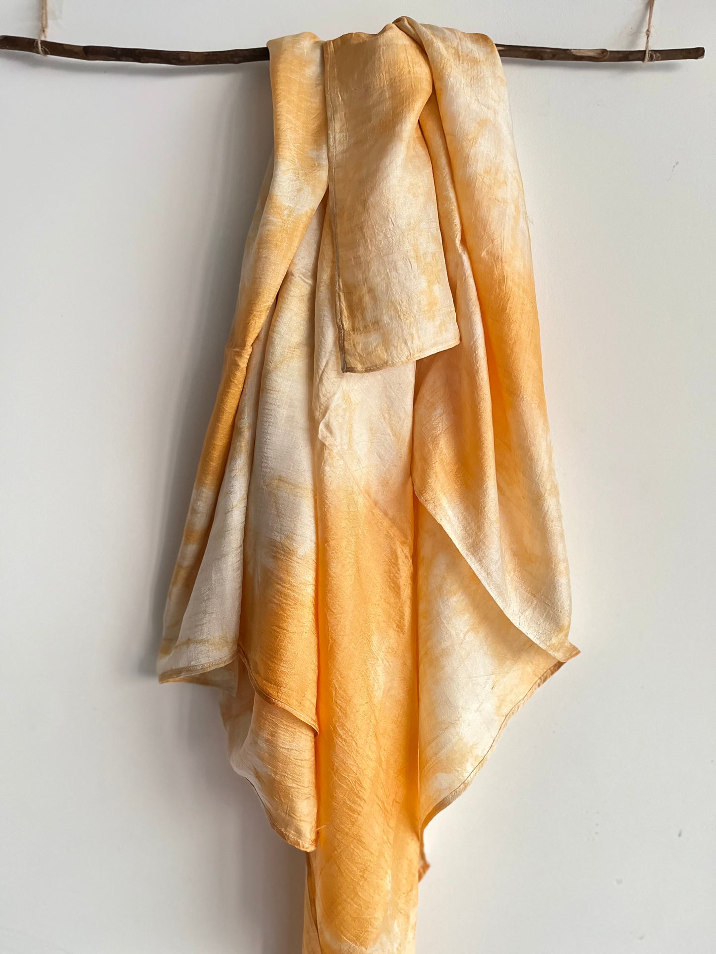 annatto orange silk scarf
