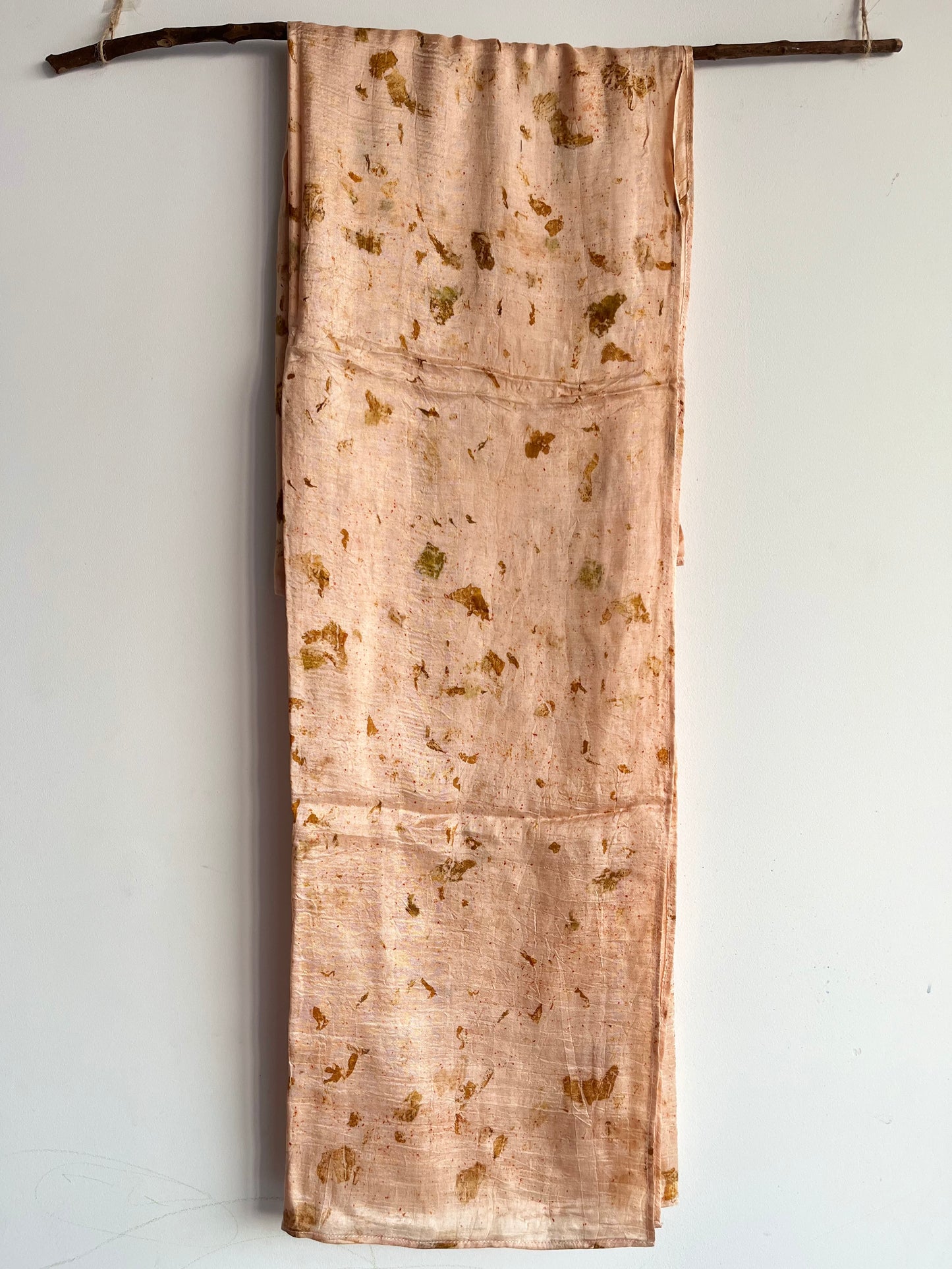 peach silk scarf