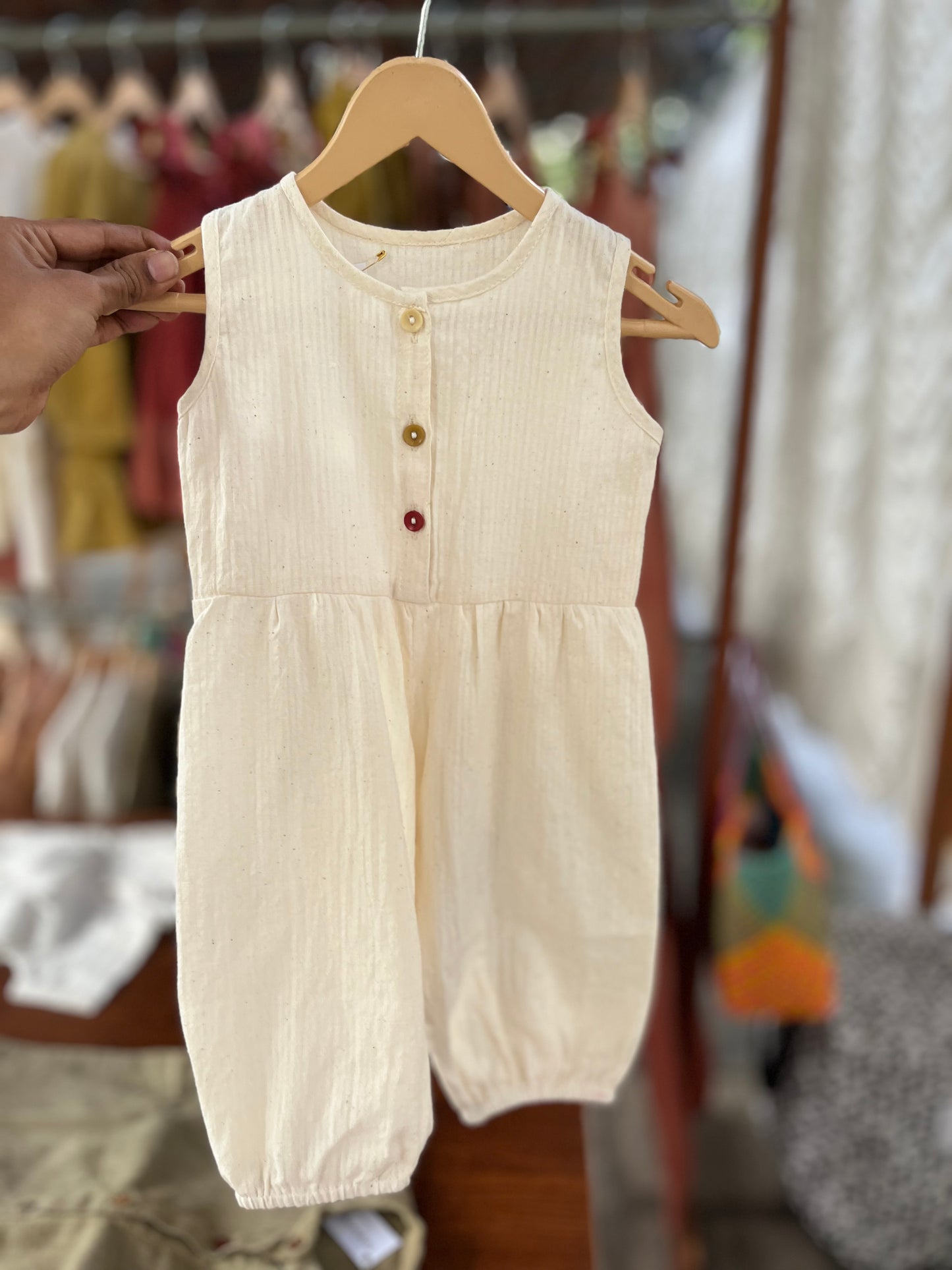 Milk white baby romper
