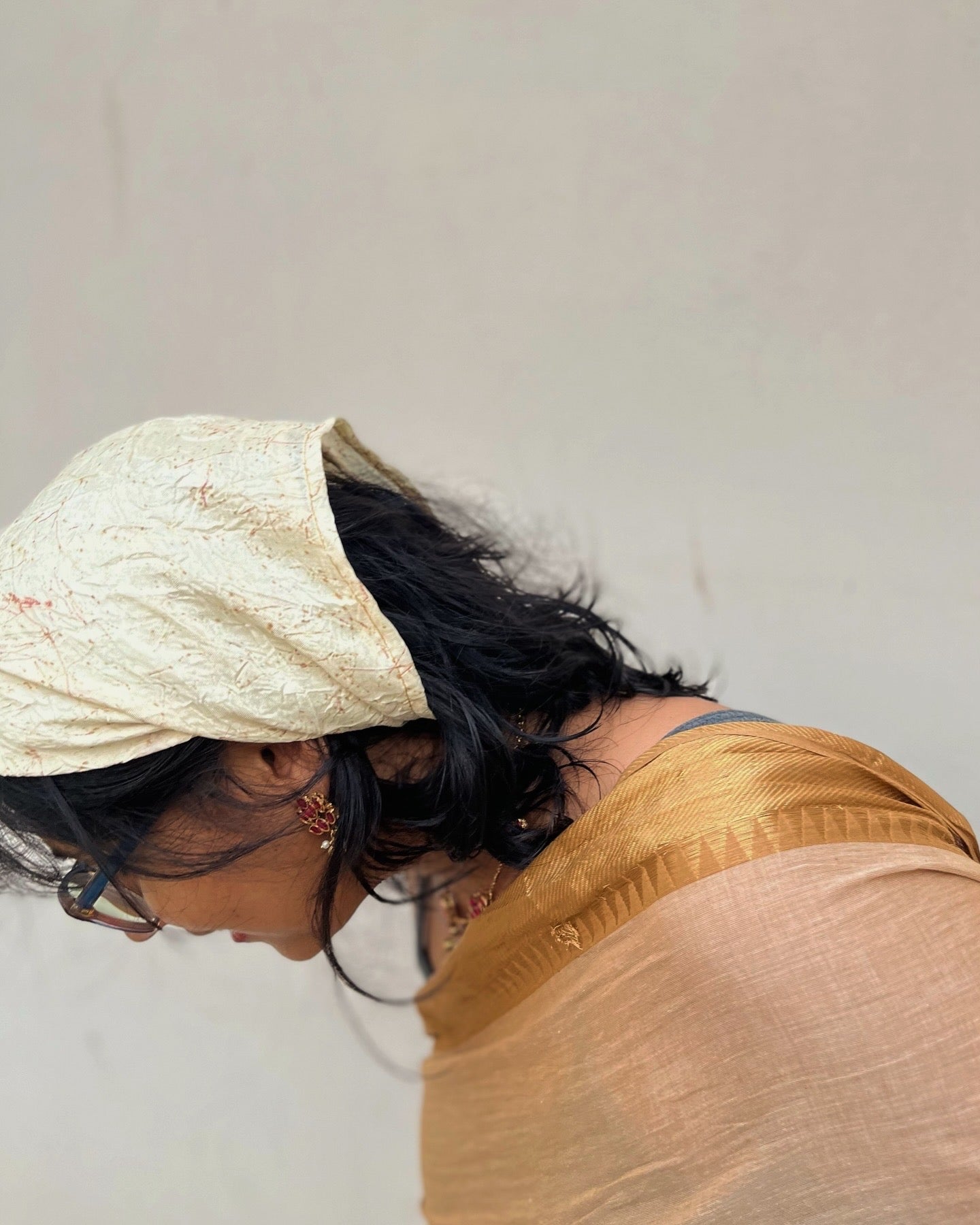 Casuarina white silk scarf - small