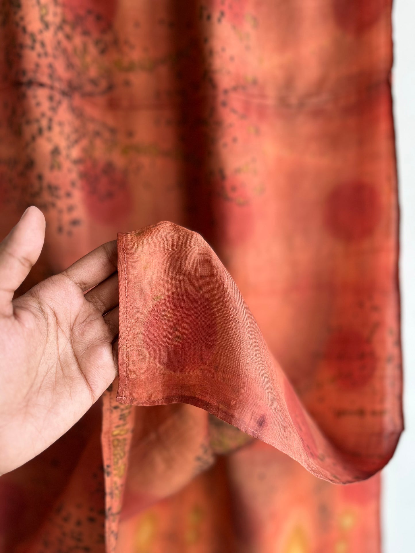 madder reds silk scarf