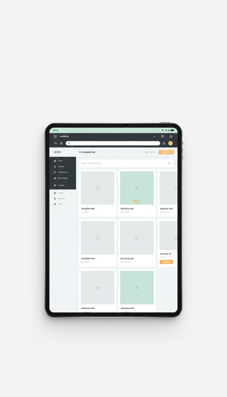 Web interface UI kit for tablet